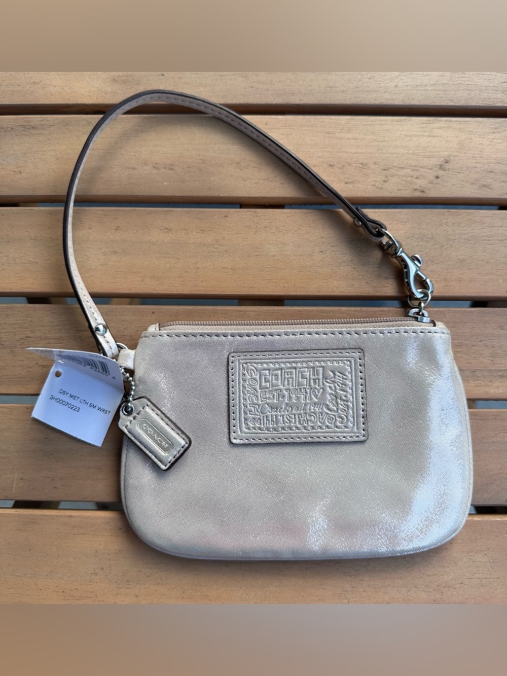 Coach Poppy Champagne Wristlet NWT